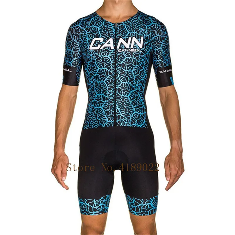 

Summer triathlon skinsuit Men's short sleeve cycling clothes 9D GEL pad MTB bike body suit blue skinsuits ropa ciclismo hombre