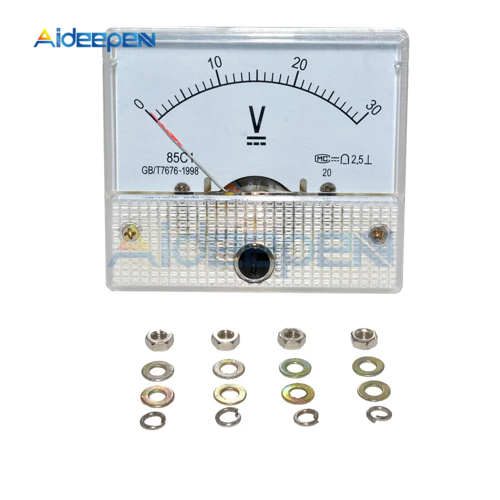 

DC 0V-30V Voltmeter Amp Analog Volt Meter 85C1