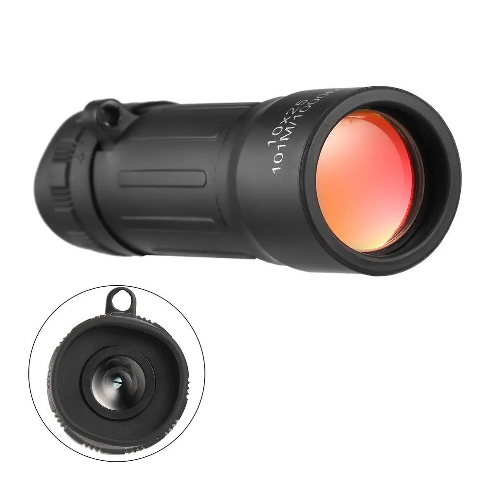 المدمجة خفيفة الوزن البسيطة أحادي Telescope10 X 25 التخييم المشي لمسافات طويلة الصيد أحادي نطاق التركيز التكبير مع كيس محمول
