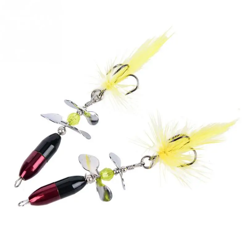 2PCS/ Lot Long Casting Spinner Bait Metal Fishing Lure Double Tail