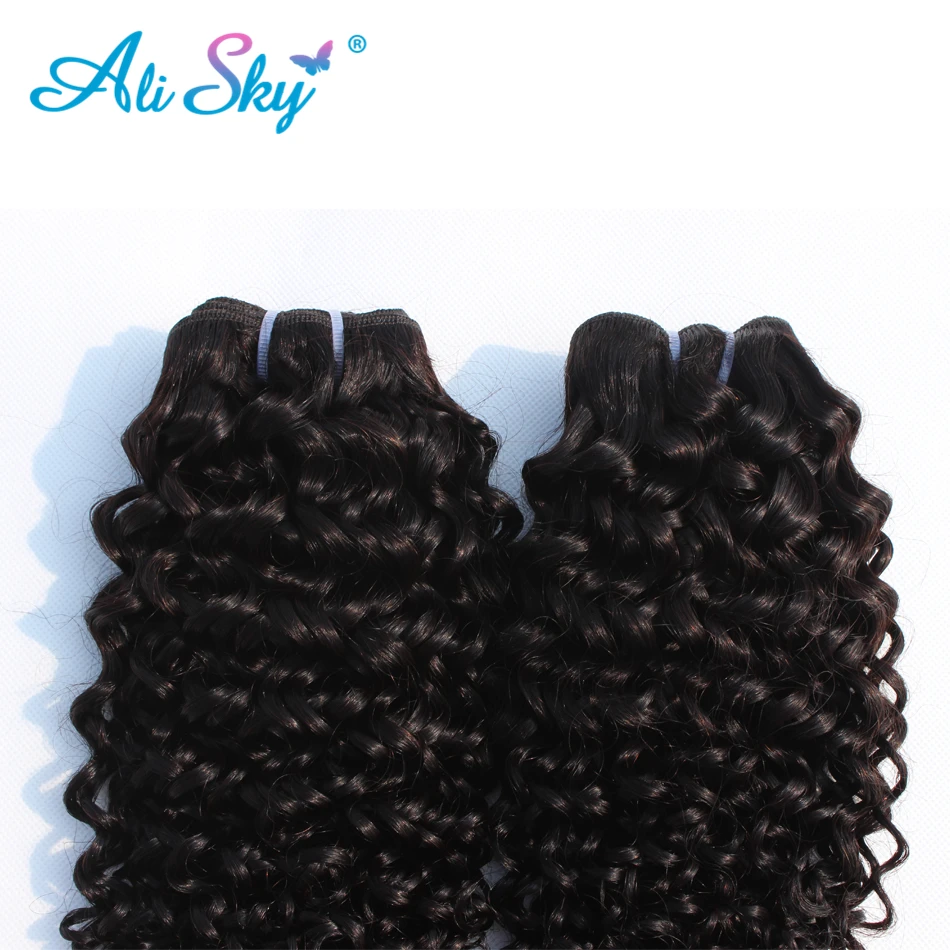 Ali Sky Malaysian Kinky Curly nonremy Hair Weaving Bundles Human Hair Extensions Natural Black 1 or 3 Or 4 Piece thick weft Ali Sky Malaysian Kinky Curly nonremy Hair Weaving Bundles Human Hair Extensions Natural Black 1 or 3 Or 4 Piece thick weft