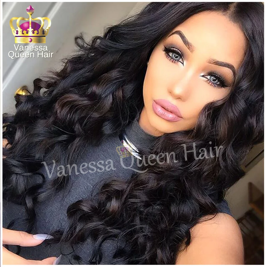 

Long black body wave synthetic hair heat resistant synthetic lace front wigs glueless lace wig for black women free shipping