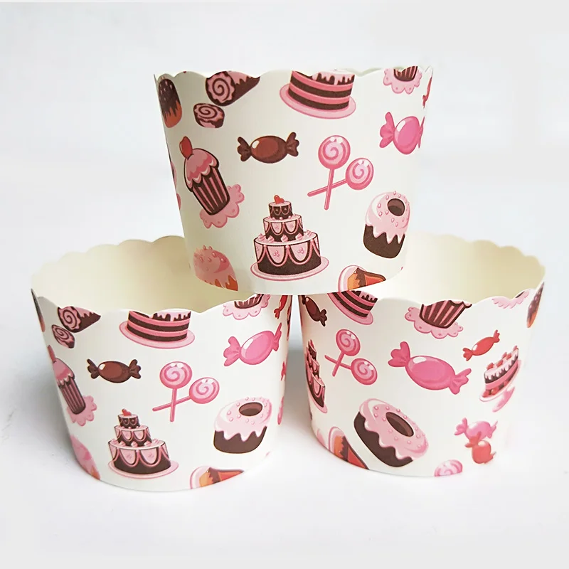 100pcs Cute Candy Lollipop Cake Cupcake Cup Tray Liners Muffin Kitchen Cases Oven Baking Tools for wedding Birthday party | Дом и сад