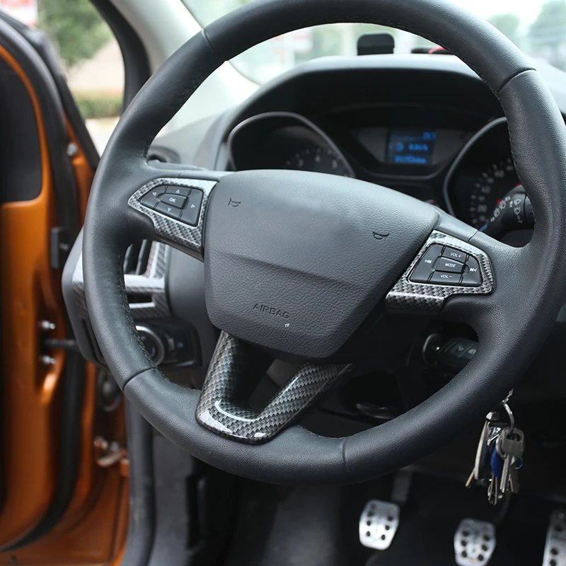 

Three styles of ABS Paint Car Steering Wheel Decoration Trim Sequins Sticker For Ford Focus 4 MK4 2014 2015 2016 2017 Accessorie