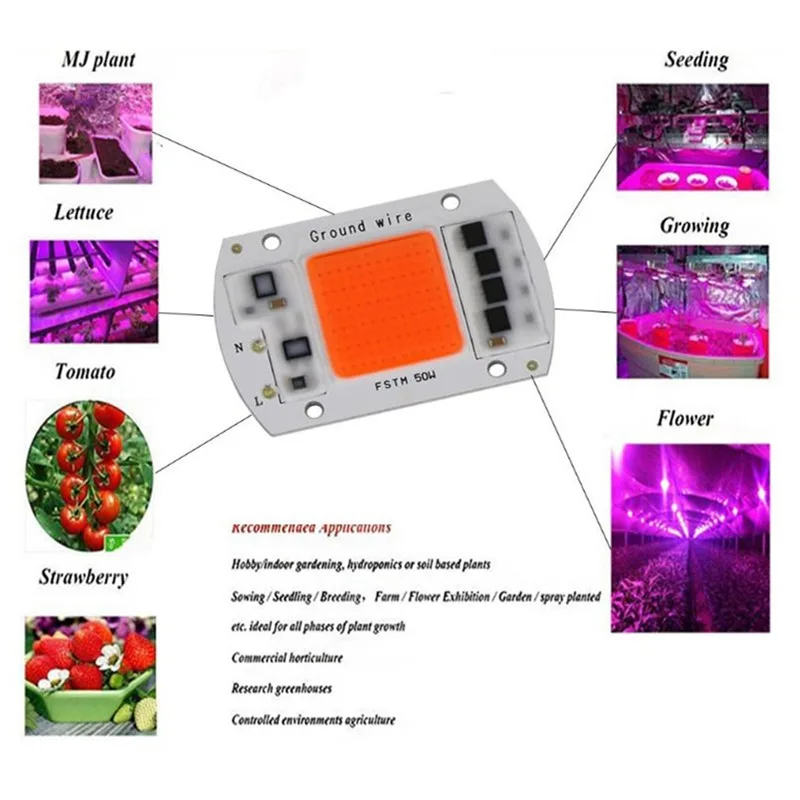 220v 30w 50w Светодиодная лампа Full Spectrum Led grow lights Тепличный тент Крытый парниковый коммерческих гидроэлектростанции Садоводство