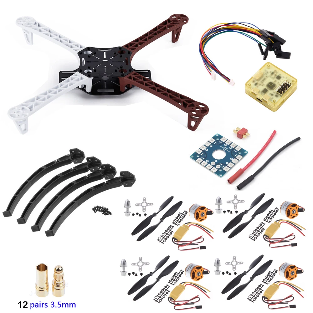 Набор для квадрокоптера DIY F450 CC3D EVO плата контроллера полета A2212 1000KV бесщеточный
