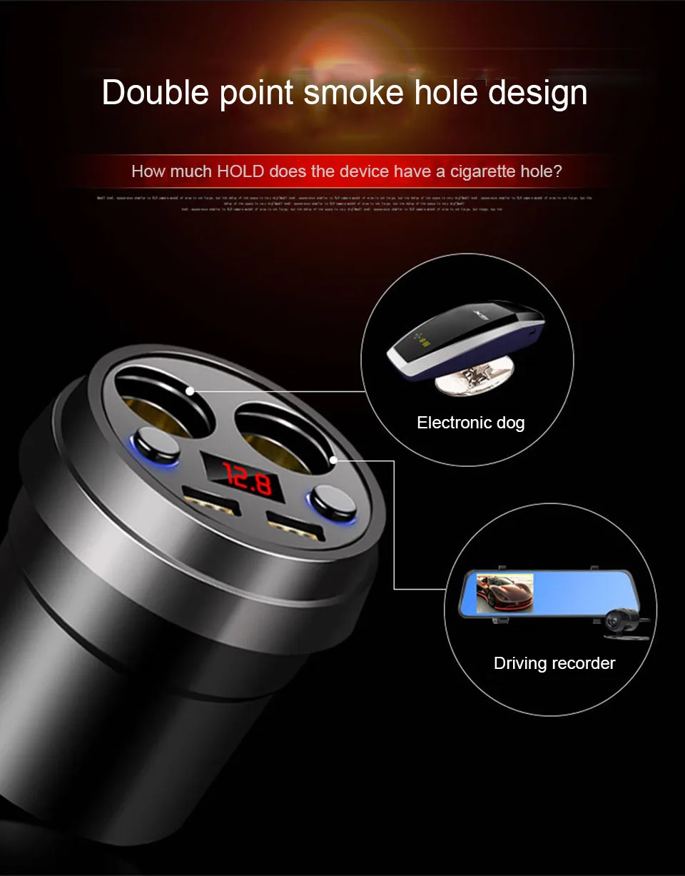 Mobile Phone Charger for Car Dual Port Usb Cigarette Lighter Charger Socket Charging in The Car (7)