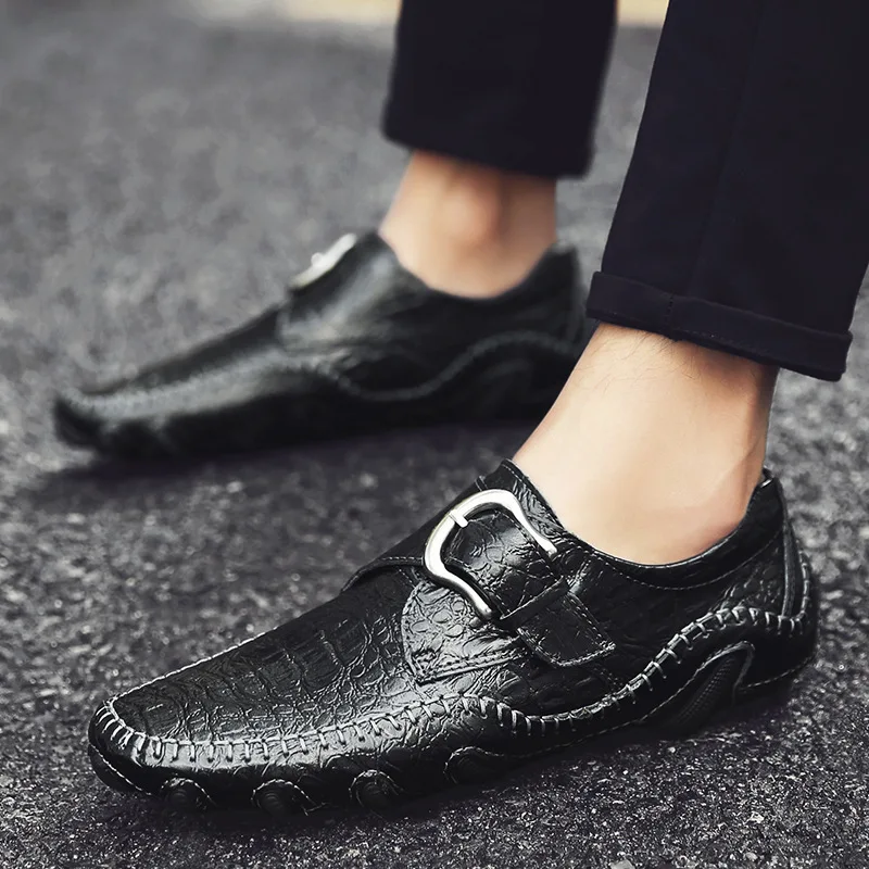 

Fashion Leisure Men Loafers Solid Flat Driving Shoes Spring Autumm Concise Slip on Shoes