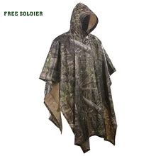 FREE SOLDIER виды спорта на открытом воздухе 3 в 1 тактическом военном бионном плаще дождевик покрытие палатки кемпинг туризм Камуфляж пончо