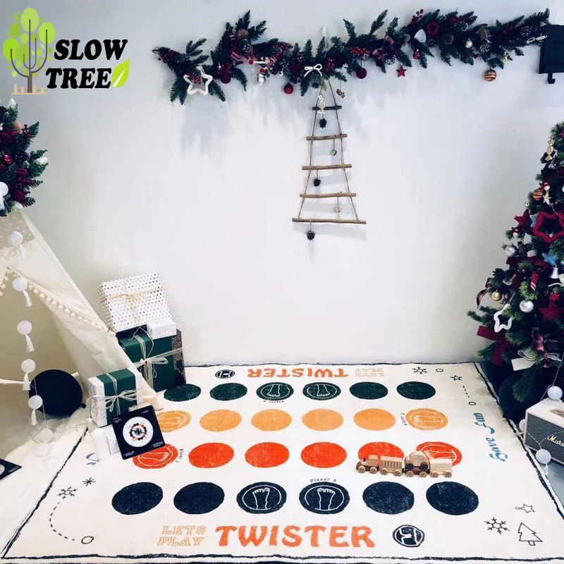 

Slow Tree Children Parent-child Game Floor Mat Soft Velvet for Livingroom Carpet Home Area Table Rug Baby Crawling Mat 150x200cm