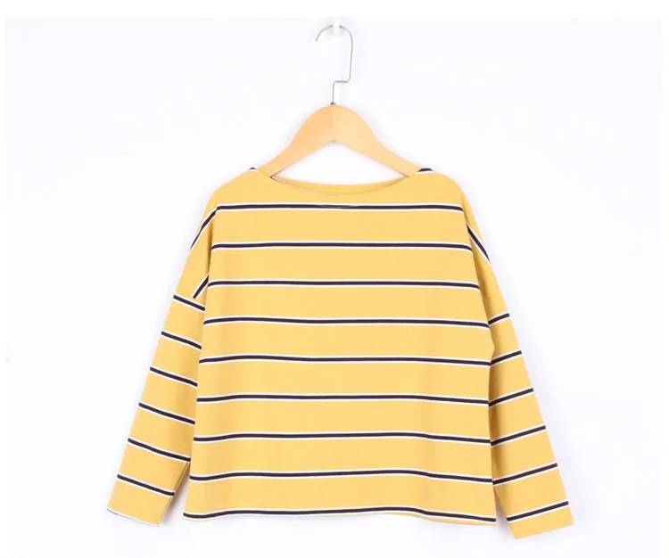 New 2019 Spring Baby Big Girls Striped Loose Tees Tops Clothes Children Cotton Casual Long Sleeve T-shirts For Kids Clothing (8)