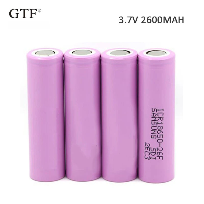 

4pcs 3.7V 2600mAh 18650 Battery 100% Original For Samsung 26F Rechargeable Li-ion Battery Real Capacity ICR18650 Batteries