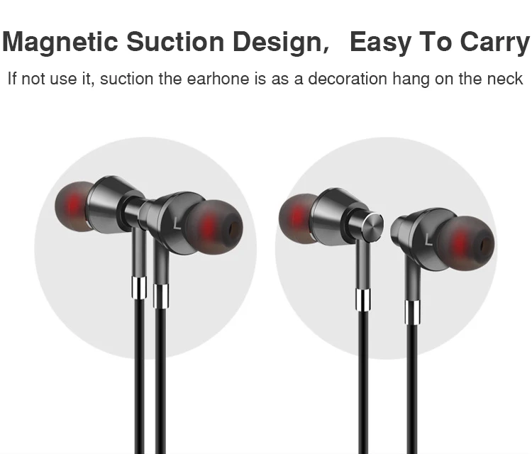 Metal Bass Stereo Sports Bluetooth Headphone SweatProof Earphone Magnetic Earpiece Wireless Headset for iPhone Mobile Phone (5)