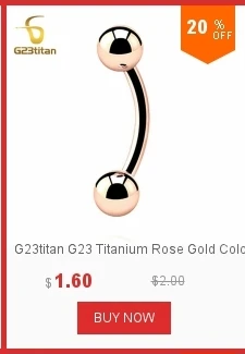 G23titan розовое золото цвет язык кольца 14 г G23 Титан прямой пирсинг-штанга для языка Пирсинг ювелирные изделия тела SGS Сертификация