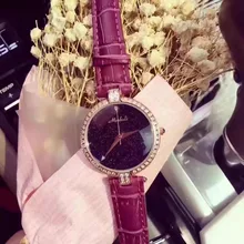 Luxury Brand Женщины Смотреть Кожаный Ремешок Полный Кристалл Алмаза Bling Аналоговые Кварцевые Дамы Наручные Часы Relojes Mujer 2016
