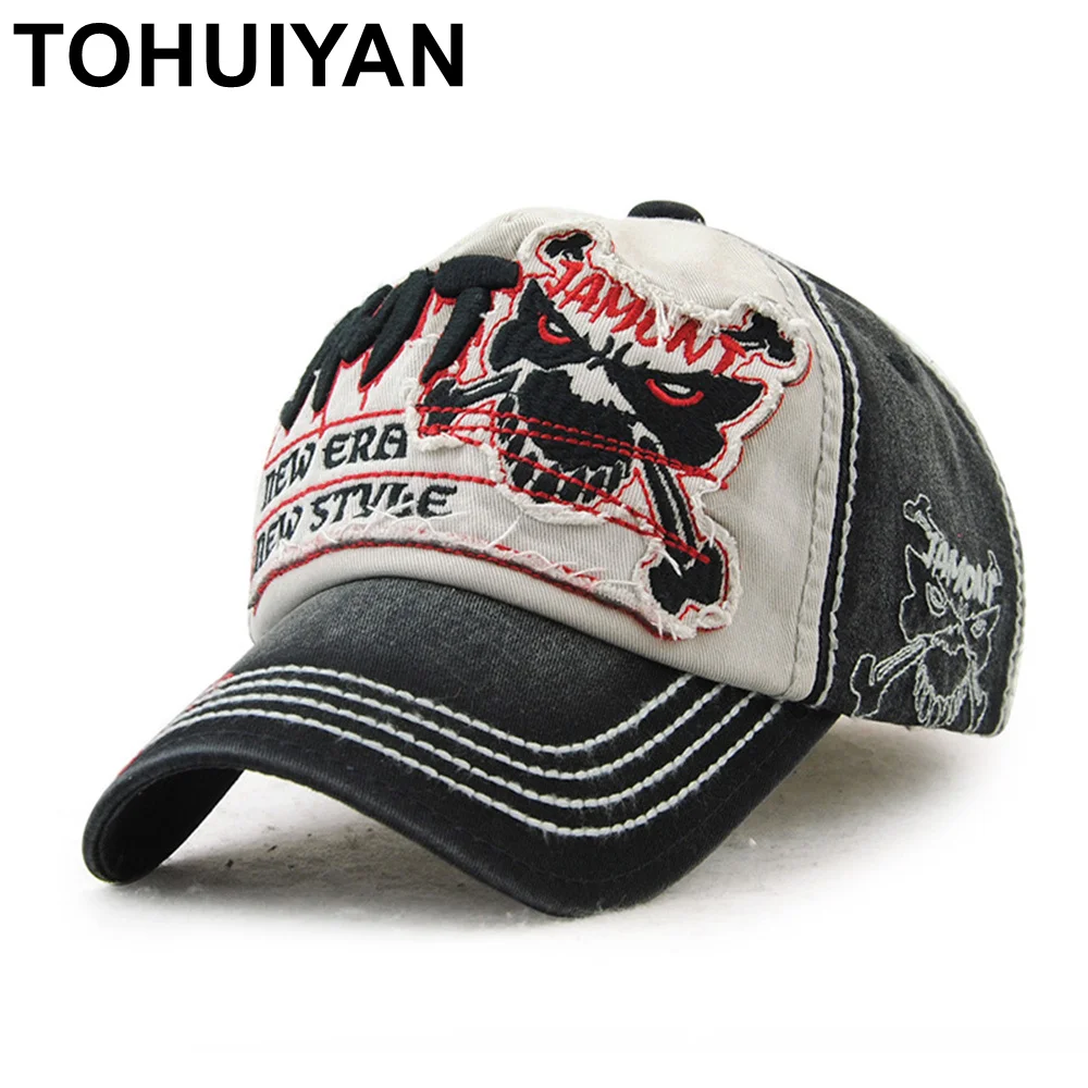 

TOHUIYAN Wolf Embroidery Baseball Cap Men Retro Cotton Snapback Hat Women Adjustable Casquette Golf Caps Bone Gorras Para Hombre