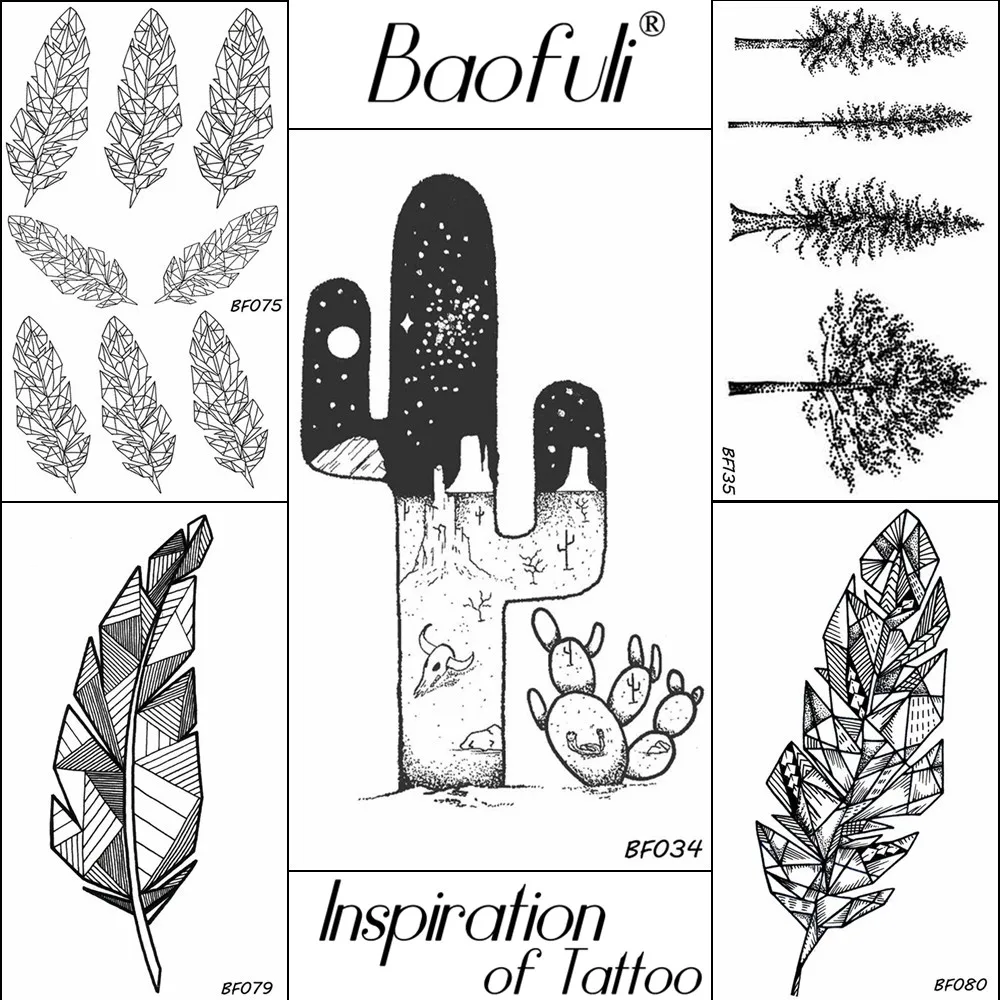 BAOFULI черный временный мужской боди-арт тату пустыня кактус темная Вселенная Звезды тату-тату Переводные картинки поддельные татуировки
