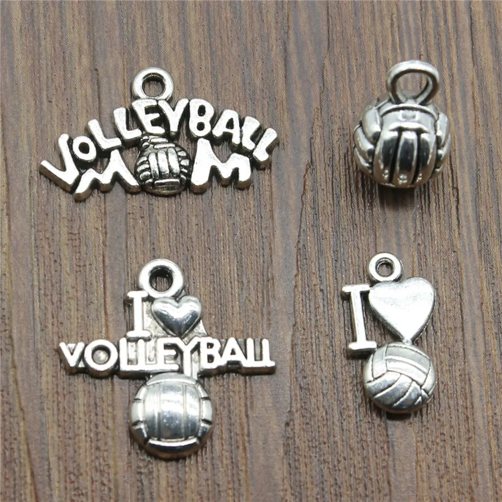 

15pcs Volleyball Charms 3D Volleyball Pendants Jewelry Making Volleyball Charms Antique Silver
