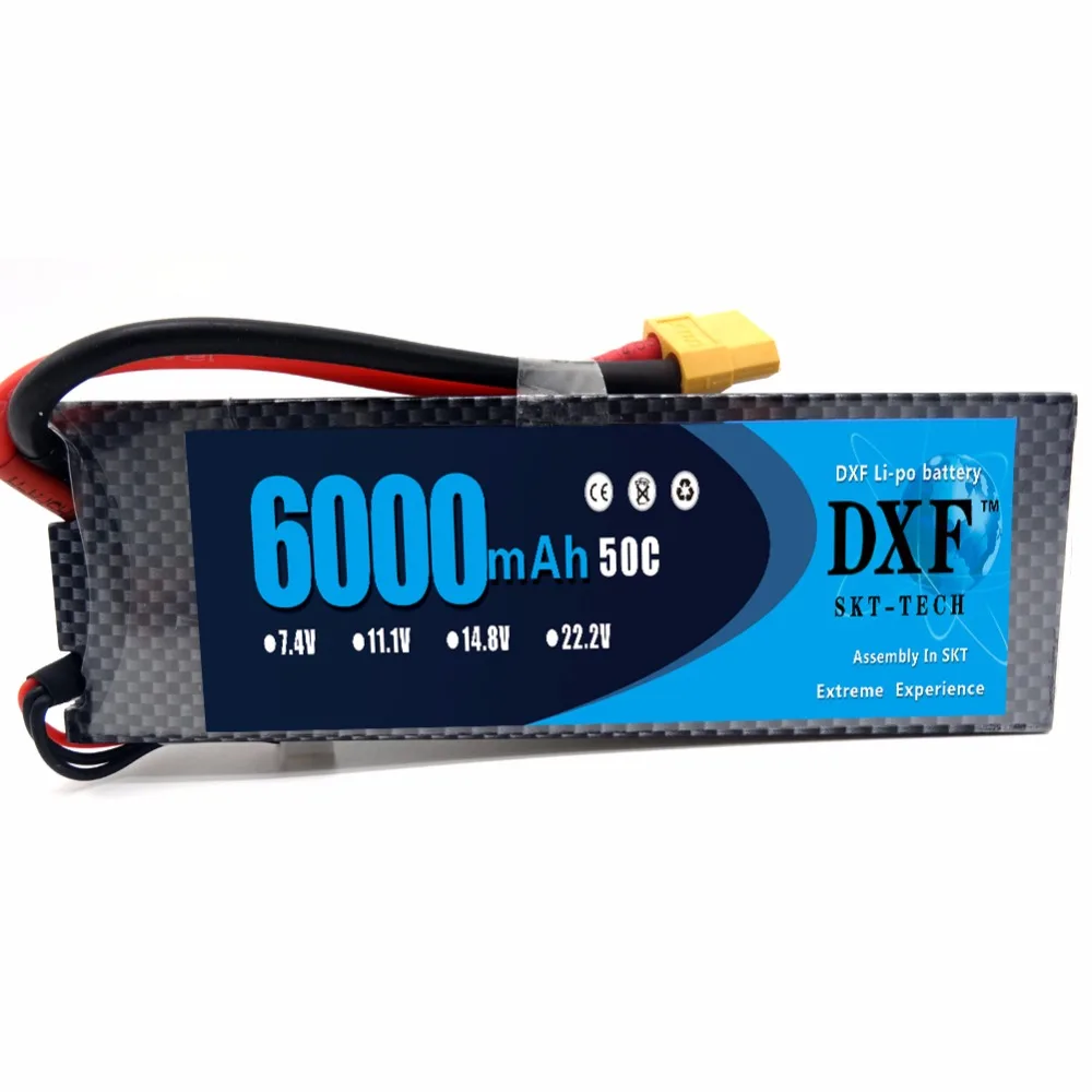 

DXF Power Battery Pack,KCRTEK RC Battery Pack 7.4V 50C 2S 6000mAh for RC Airplane Helicopter RC Car RC Truck