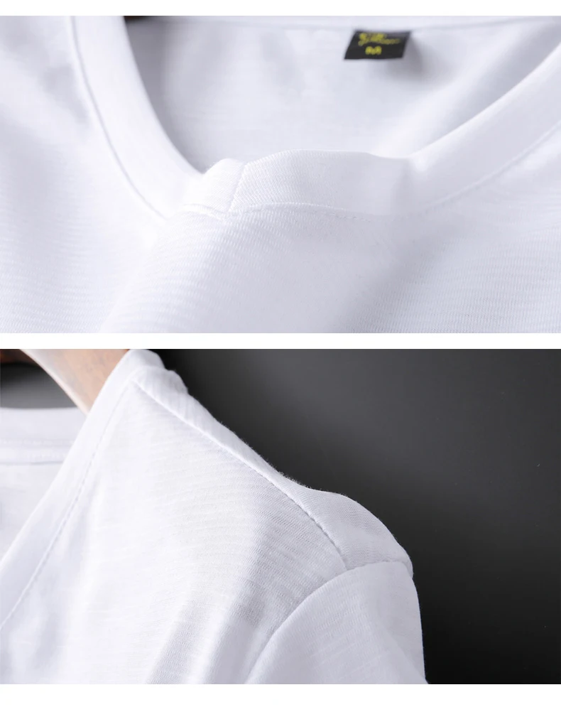 t shirts for men Plain black White tshirt Mercerized Cotton fashion brand t shirt men Casual Short Sleeves Cool T-shirt Men (19)