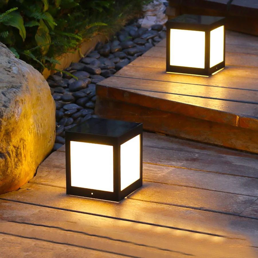 Caminho ao ar Luz à Prova Thrisdar Solar Jardim Pilar Dwaterproof Água Paisagem Led Cerca Porta Pós Estigma Lâmpadas Livre Gramado 20 estigma lâmpadas caminho ao ar livre gramado solar lâmpadas