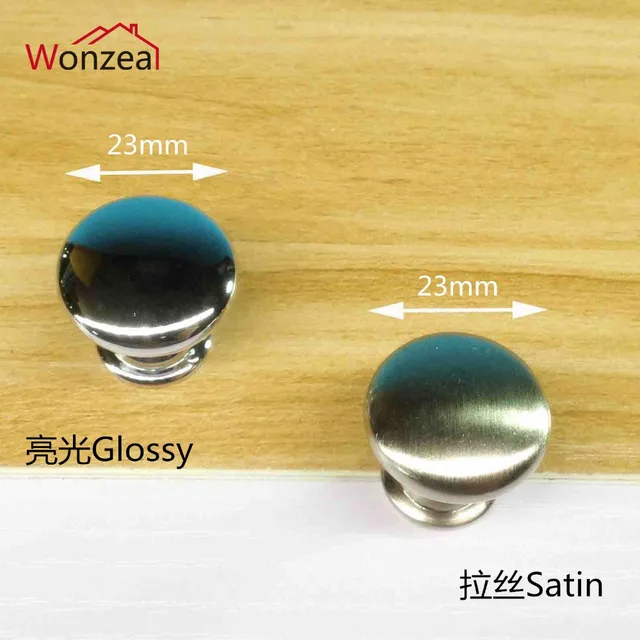 Best Price Dia. 23mm/29mm Single Hole Small Knob Zinc alloy Kitchen Furniture knob drawer knob Silver satin Best Price Dia. 23mm/29mm Single Hole Small Knob Zinc alloy Kitchen Furniture knob drawer knob Silver satin