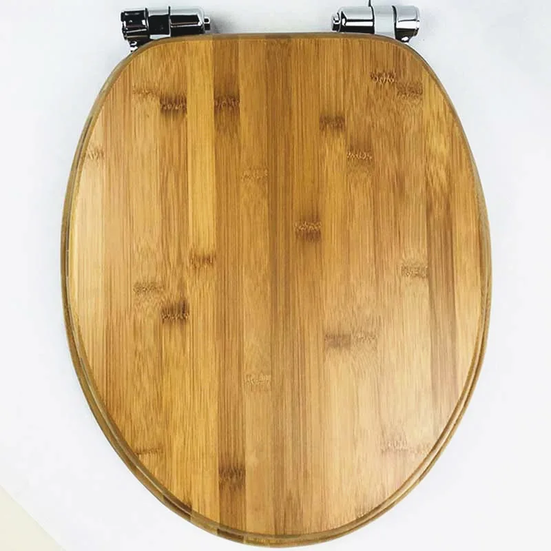 Universal buffer toilet seat cover,Solid wood bamboo toilet seats lid,High quality thicken bamboo Slow-Close toilet seats