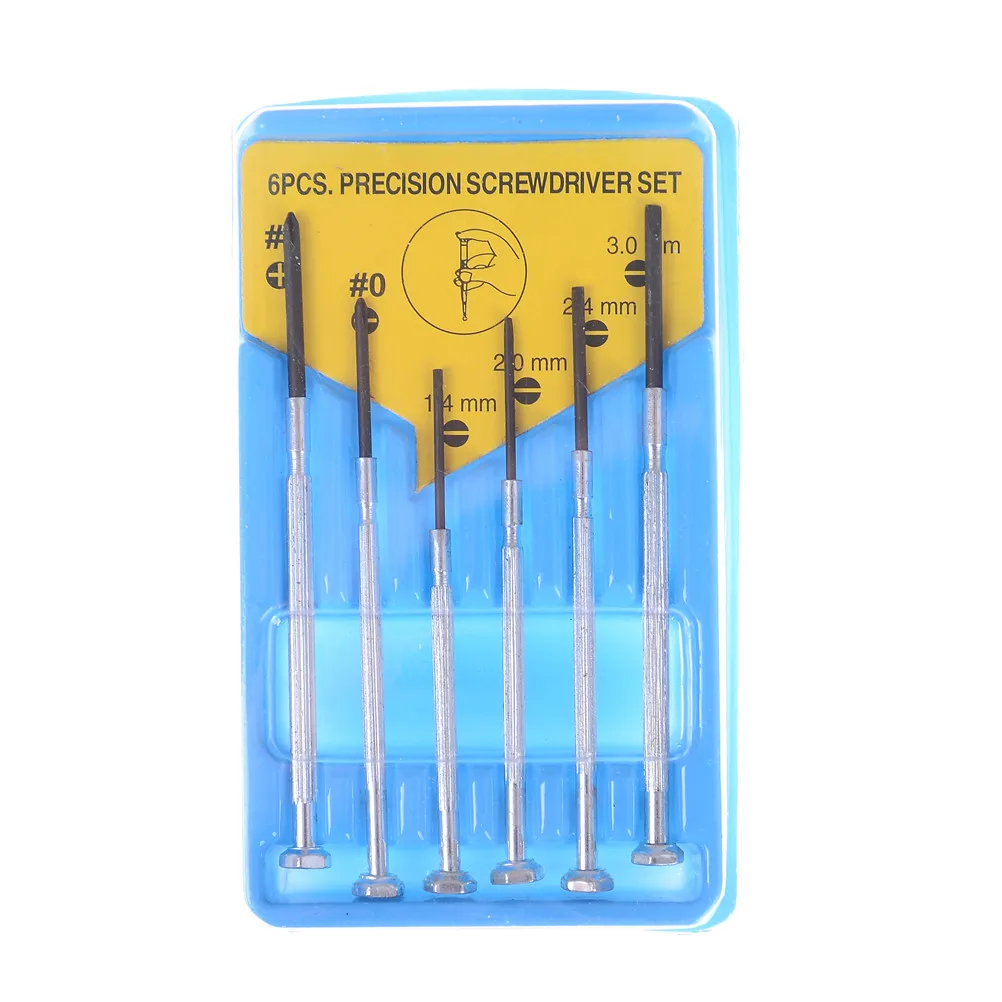 6Pcs/Set Phillips & Flat Clock Screwdrivers Set Kit Precision Jewlery Watch hand Tool