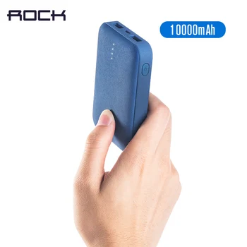 

ROCK 10000 mAh Power Bank, Mini Portable Ultra-thin Polymer Dual USB Powerbank Battery for iPhone SamSung Xiaomi Huawei LG HTC