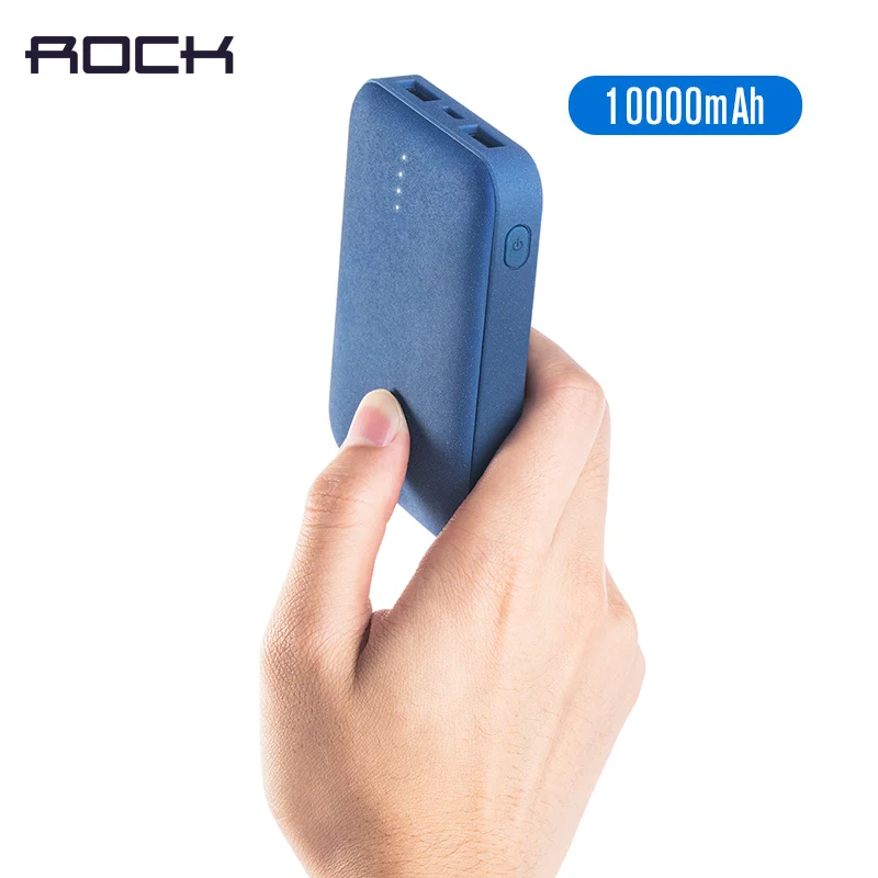Внешний аккумулятор ROCK на 10000 мА · ч ультратонкий полимерный мини с двумя USB