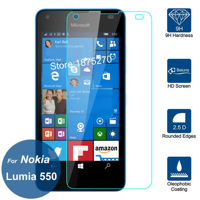 Для Nokia microsoft Lumia 550 защитная пленка из закаленного стекла 9H 0,26 мм 2.5D Противоударная Защитная пленка для Lumia550 N550