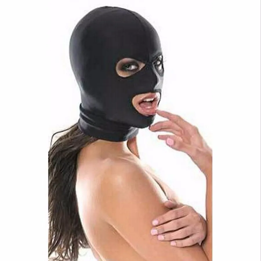 Fetish Fantasy Lightweight adult bondage strong elastic spandex mask hood with open eyes and mouth holes