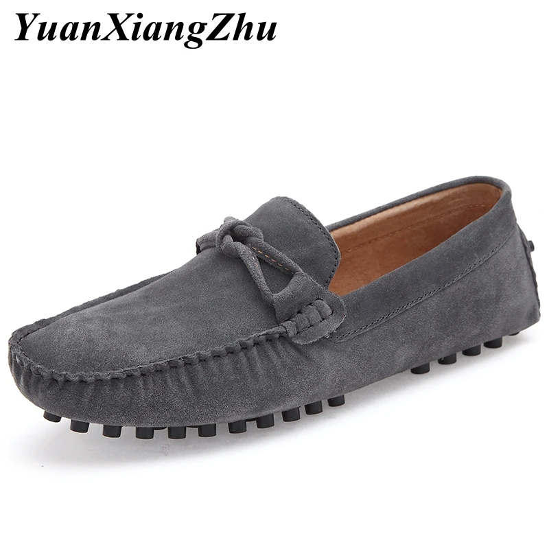 

2019 Luxury Brand Men's Casual Shoes Man Loafers Slip on Suede Leather Moccasins Soft Breathable Driving Shoes for Male Flats