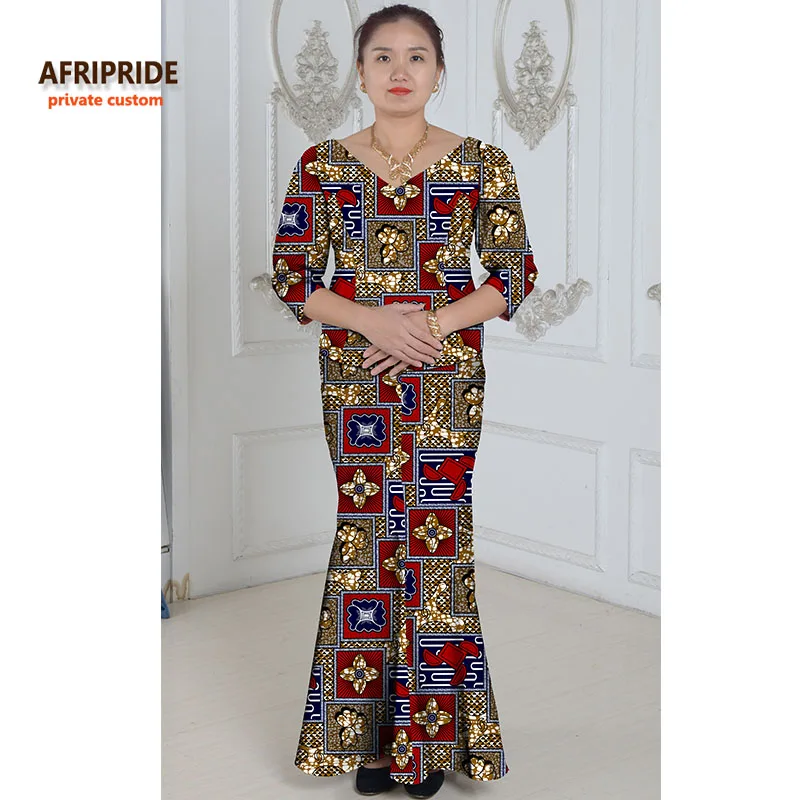 Afripride африканская одежда, костюм из двух частей для женщин, сделанный на заказ, африканские традиционные стили, принт, хлопок, воск размера плюс, A632604