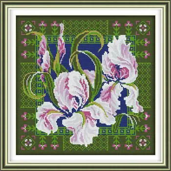 

Everlasting Love Orchids(8) Chinese Cross Stitch Kits Ecological Cotton Stamped Printed 14 11CT DIY Wedding Decoration For Home