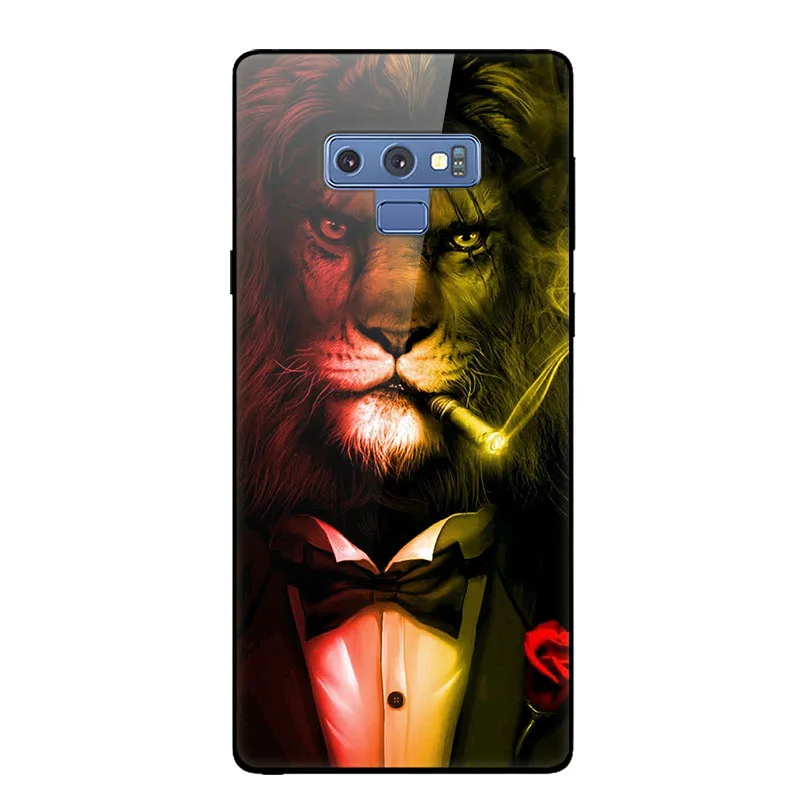 09 Чехол из закаленного стекла для samsung Note 9, чехол 6,", Мягкий бампер с 3D принтом кота, чехол для телефона samsung Galaxy Note 9 Note9 - Цвет: 09