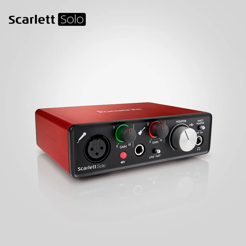 Focusrite Scarlett Solo Studio 2-го поколения USB звуковая карта usb аудио интерфейс+ CM25 конденсаторный микрофон+ гарнитура HP60