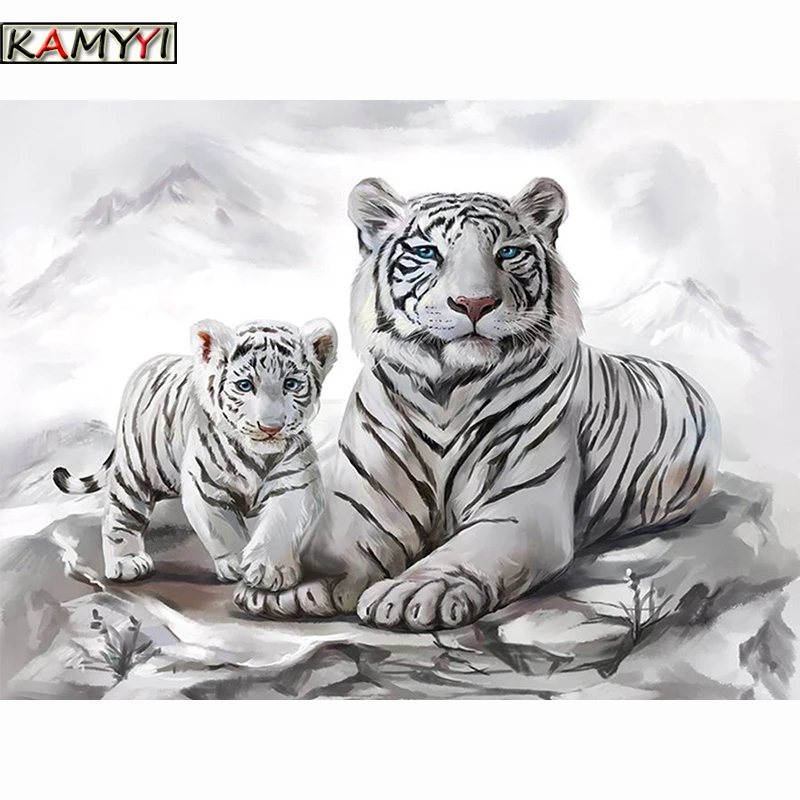 

Diamond Painting Animal Pictures of Rhinestones Diamond Embroidery Sale Two Tigers Needlework Diamond Mosaic Craft Handmade Gift