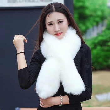 

b Winter women faux rabbit fur scarf super soft faux fur collar fur muffler cute warm high quality scarf multicolors pashmina