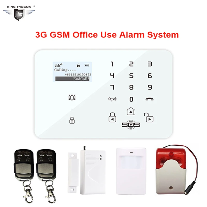 

Touch Keypad LCD Display Andriod APP 99 Zones Wireless Home Security GSM Alarm With Door sensor Strobe Siren Burglar System K9A