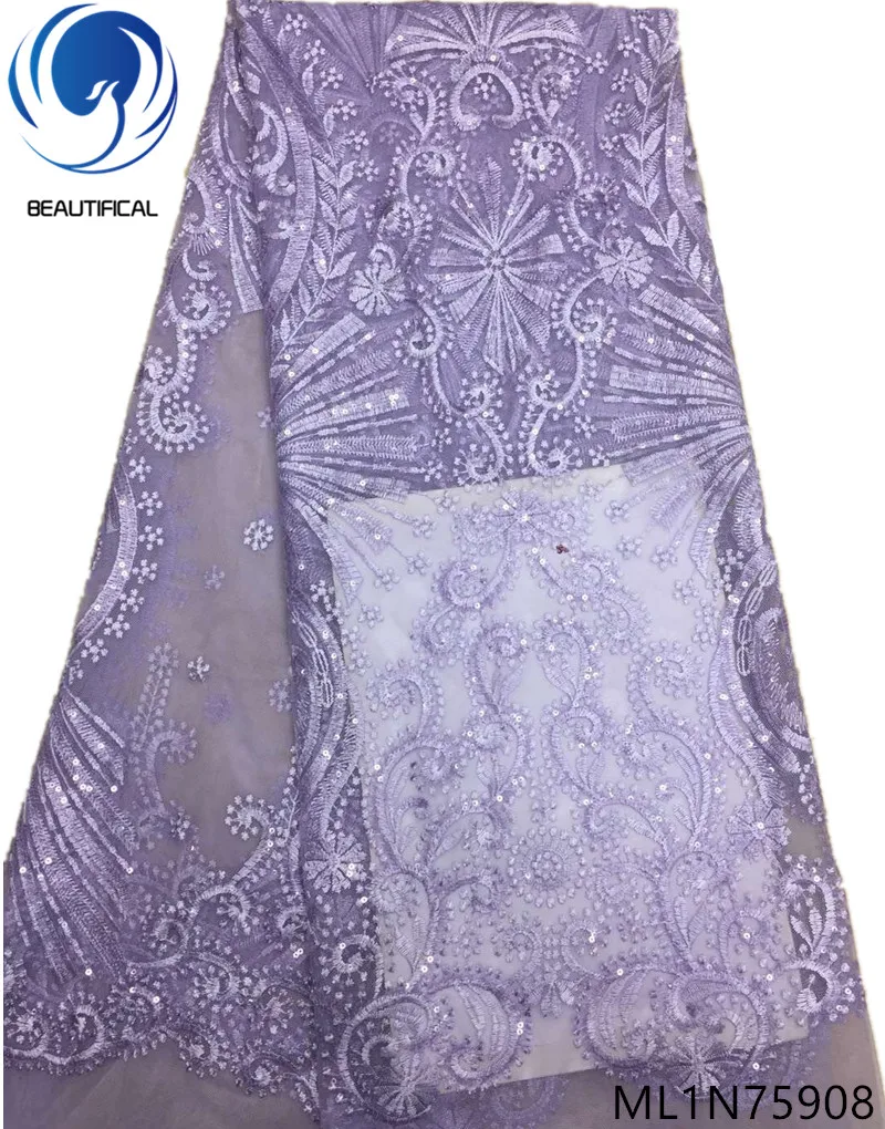 

Beautifical african tulle lace fabrics 2019 white laces dress with rhinestones laces fabric for women wedding 5yards/lot ML1N759