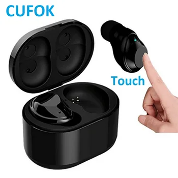 

CUFOK X6 TWS Bluetooth Earphones True wireless Sport Earbuds Mini Twins Touch Earpieces Handsfree Headset With Charging box