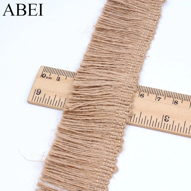 4cm 5yards Burlap Lace Wedding Party Decoration Hemp Jute Ribbon DIY Sewing Fabric Handmade Accessories