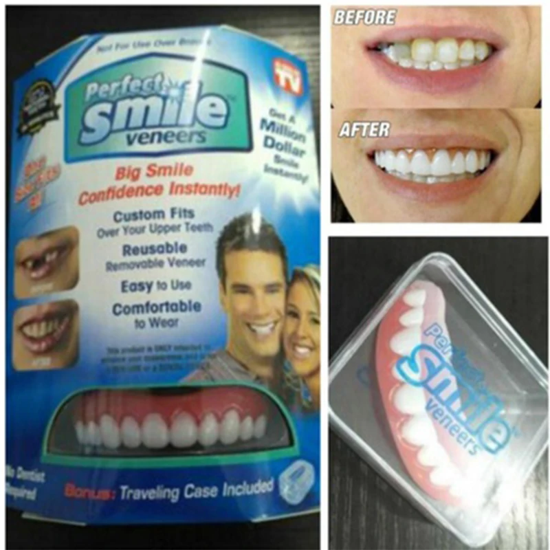 

Perfect Smile Veneers Denture Paste Instant Teeth Flex Fit Press On Veneers Covers Size 1 Pcs Color Beige