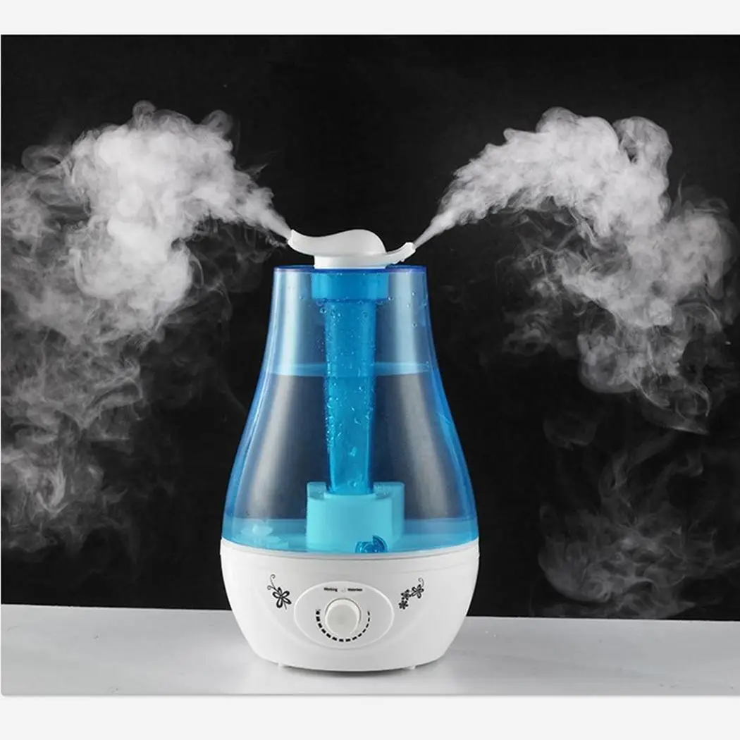 

Double Spray Air Humidifier 3L Aroma Essential Oil Diffuser Ultrasonic Air Humidifier with Wood Grain LED Lights Hot
