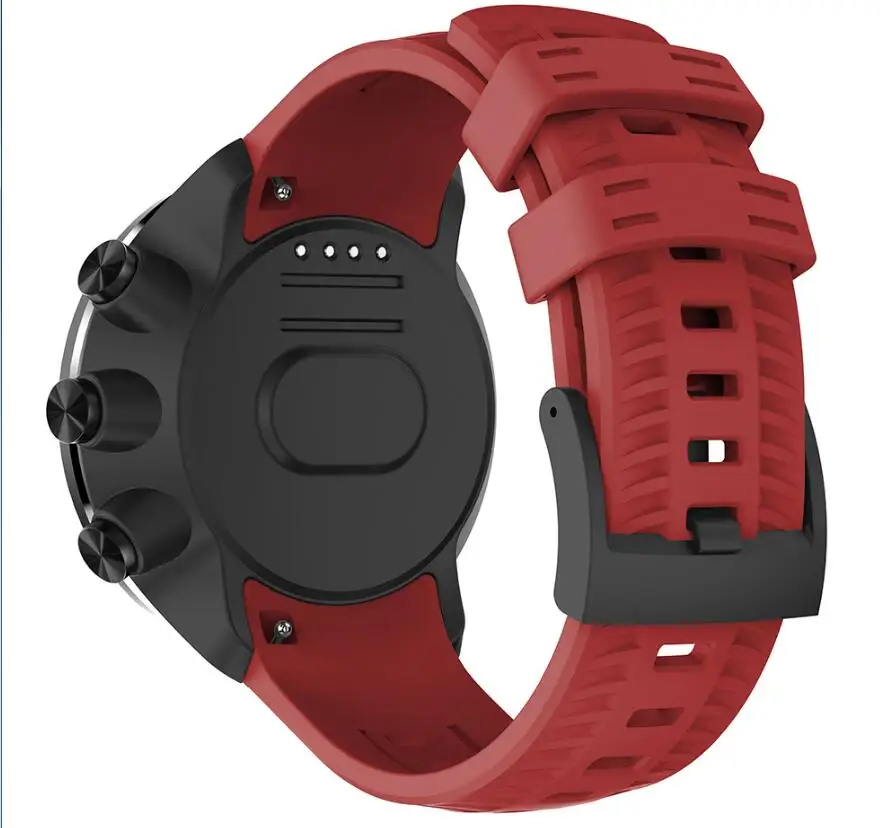 Для Suunto 9/Suunto 9 Brao наружные силиконовые часы ремешок черный Пряжка Quick Release резиновая Замена для Suunto 9/9 Brao - Цвет: Красный