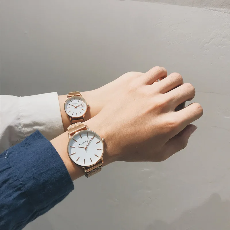 

Tik Tok New magnet strap watch male and female students couple cold wind Korean version simple fashion Ulzzang brand women watch