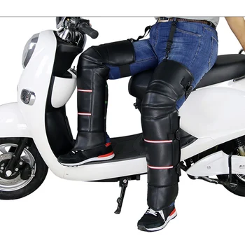 

2 Pcs PU Leather Waterproof Kneepad Winter Keep Warm Motorcycle Rider Knee Protective Pads JS88