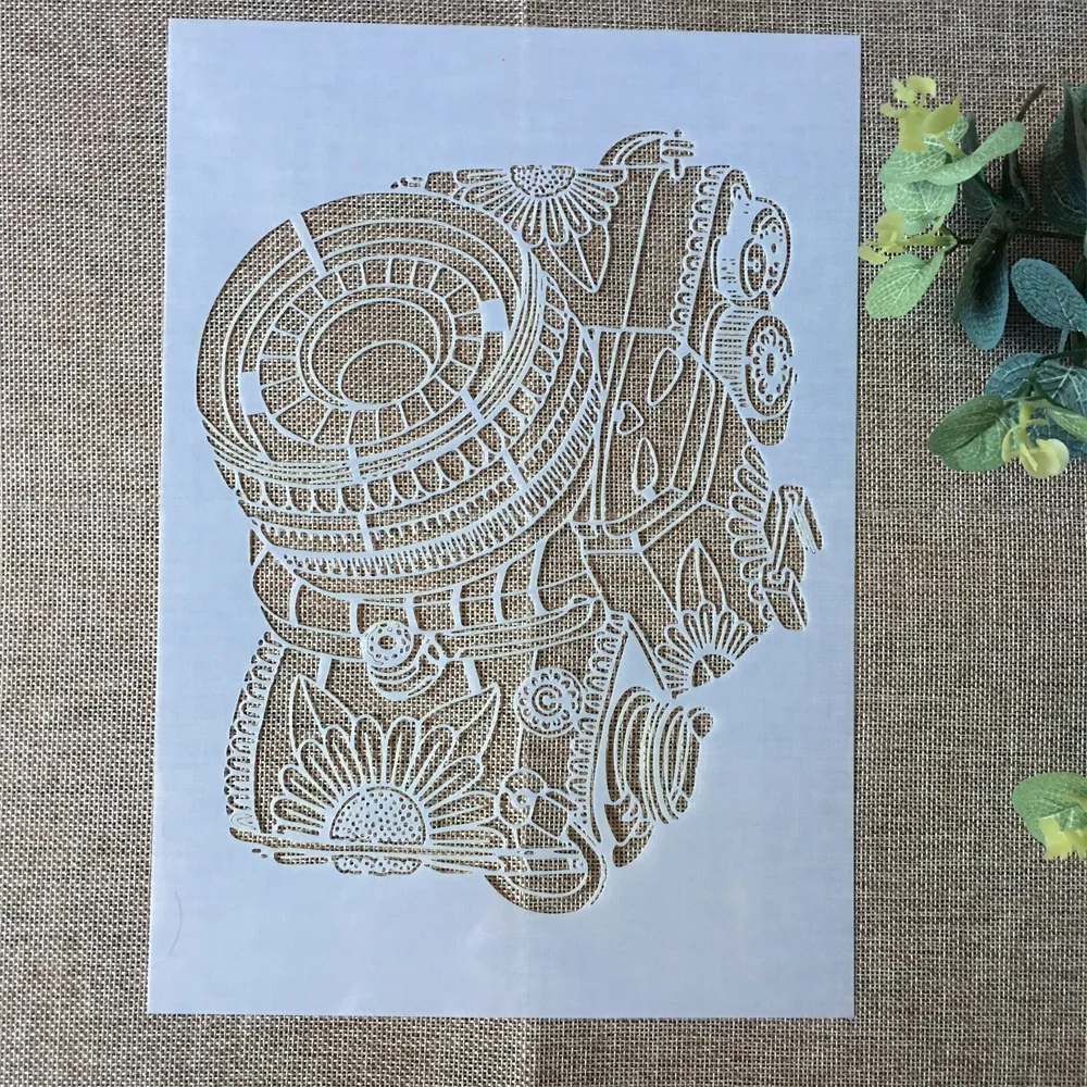 

29*21cm Camera 3D Sketch DIY Layering Stencils Wall Painting Scrapbook Coloring Embossing Album Decorative Paper Card Template