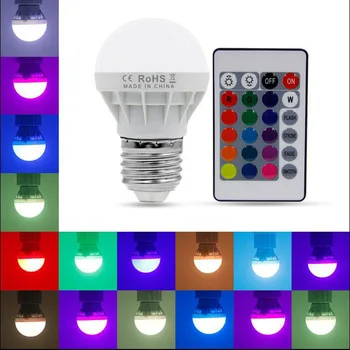 

LED1Pcs E27 12W 16Color Changing RGB Magic LED Bulb Lamp 85-265V/220V RGB Led Light Spotlight +24KEY IR Remote Control LED Bulbs